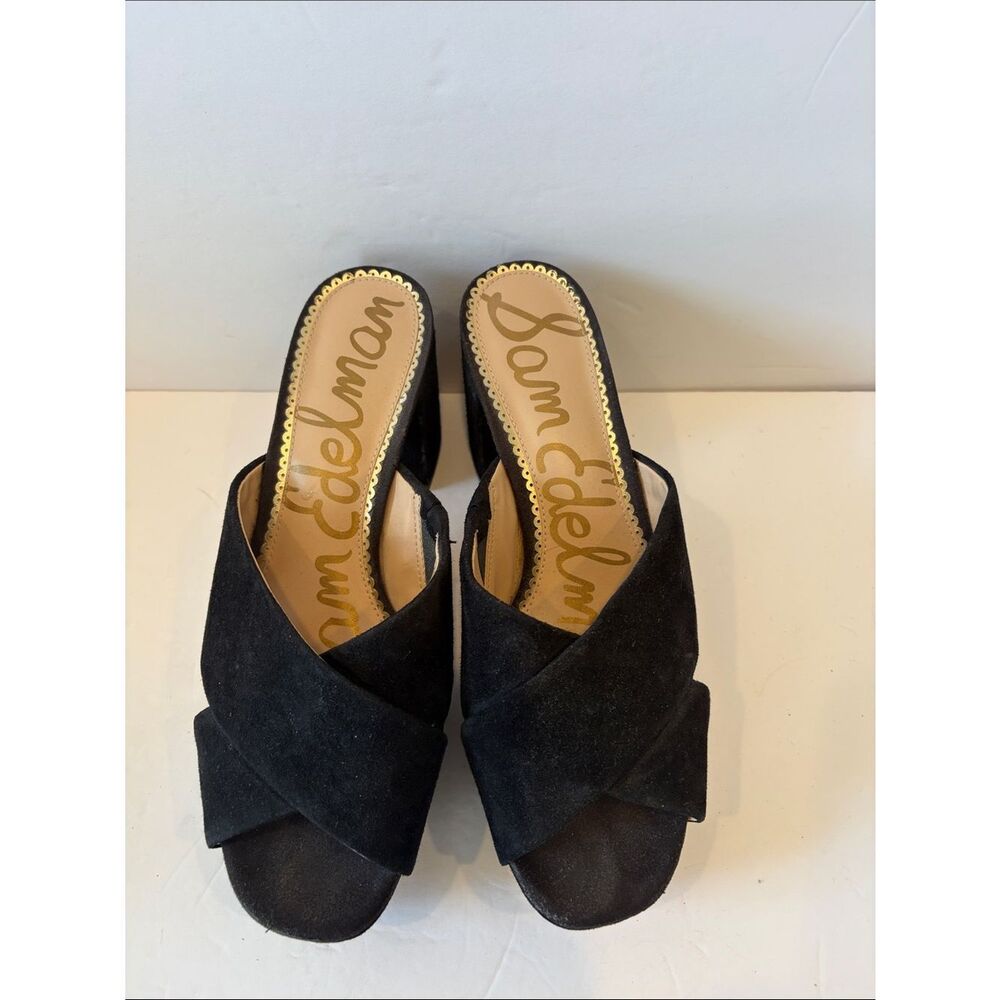 Sam Edelman Black Suede Crisscross Sandals
